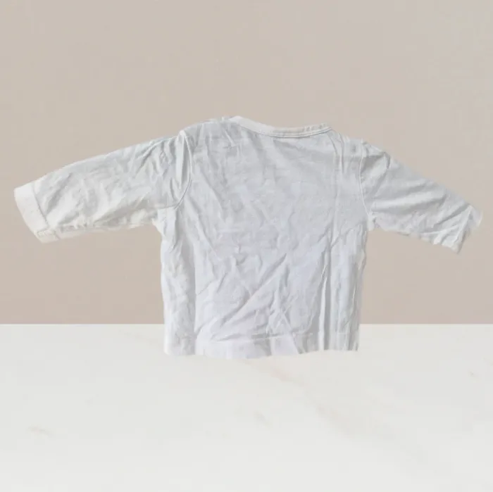Superbe t-shirt manches longues blanc "Gentil comme maman Filou comme papa" - Taille 6 mois - photo numéro 3
