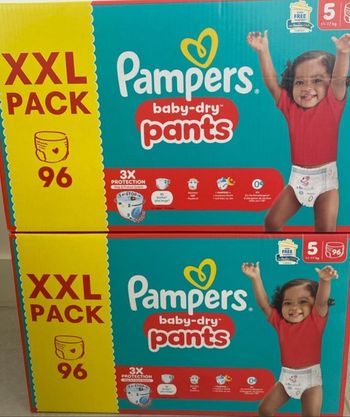 2 cartons  pampers baby dry taille 5  pants xxl
