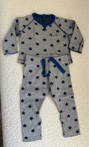 Ensemble petit bateau étoiles réversible coton 6 mois