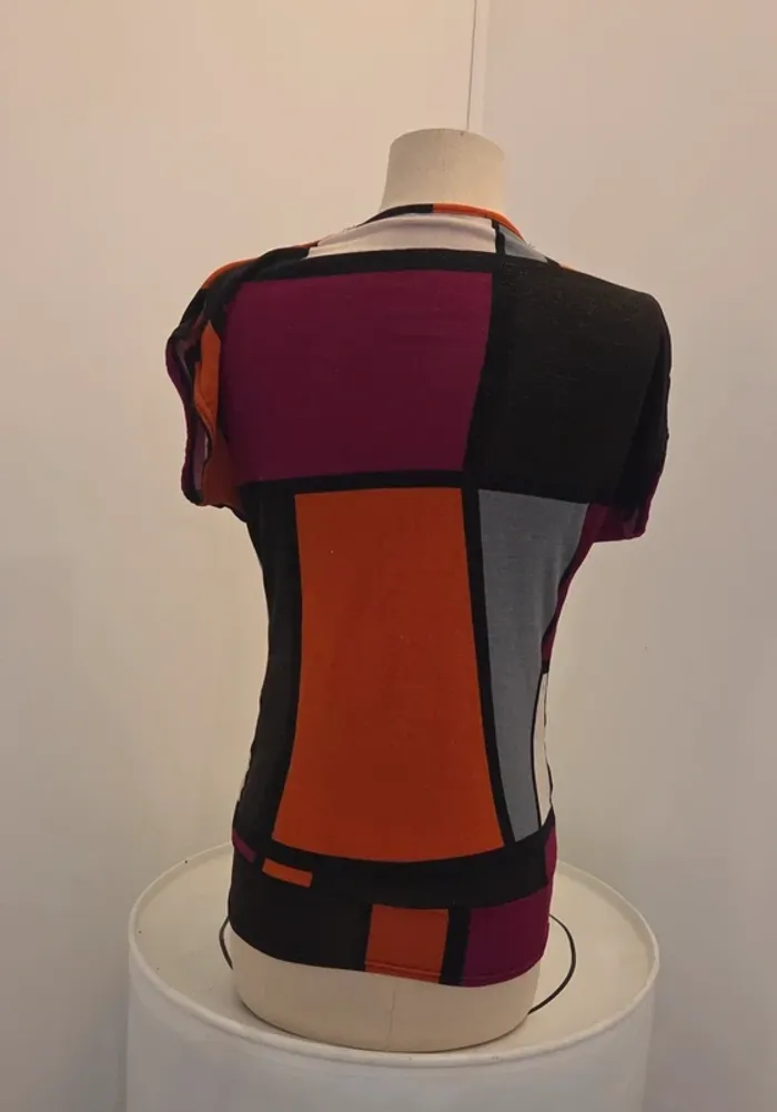 Haut cache-cœur imprimé géométrique Mim – Taille S - photo numéro 3