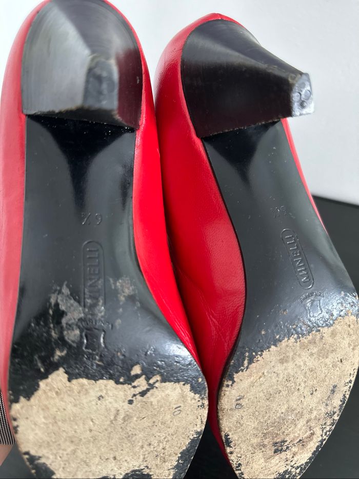 Escarpins rouge en cuir véritable Minelli Vintage T40 - photo numéro 8