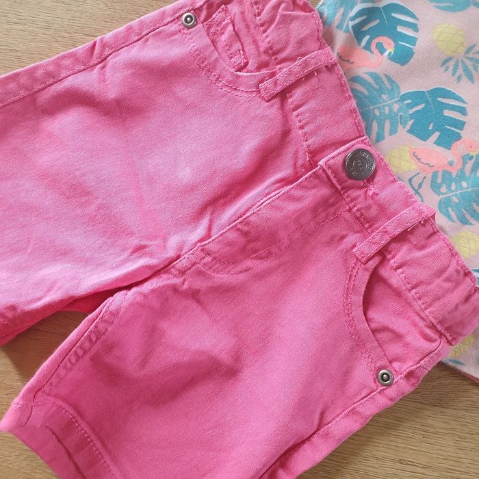 🩷 Ensemble haut a bretelles short jeans Tex/Kiabi #emyfleury_4ansfille - photo numéro 3