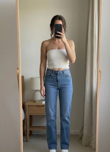 Jean bleu H&M taille haute coupe droite