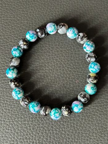 Bracelet noir et turquoise en perles taille unique jamais porté