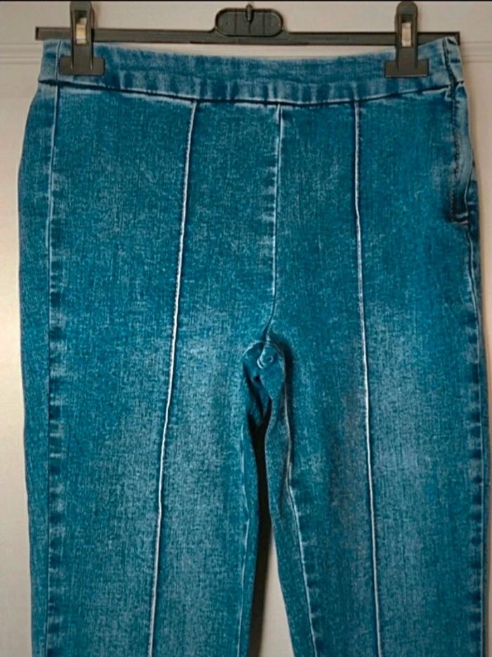 Pantalon jean skinny bleu à plis piqués Promod 36 S - photo numéro 2