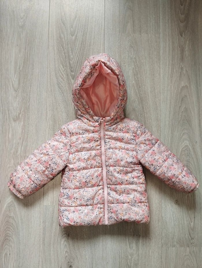 Doudoune rose saumon fleurs fille 12 mois Pat et Ripaton - photo numéro 2