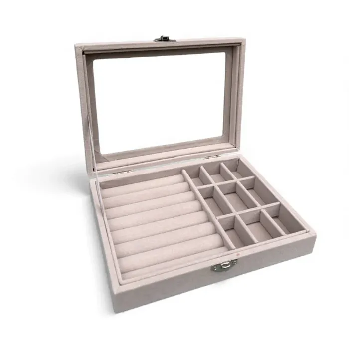 Boîte à Bijoux Gris 20x4.5 cm Neuf - photo numéro 2