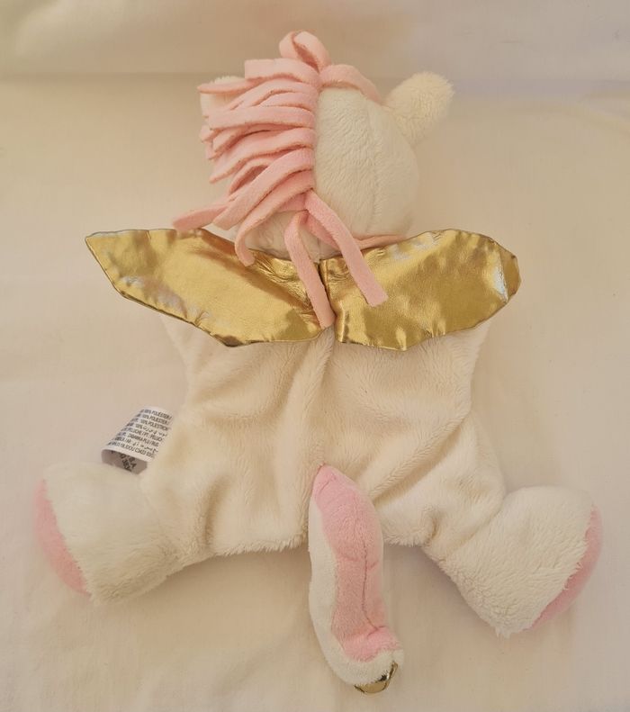 Doudou plat marionnette Licorne blanche , rose et doré- Simba - photo numéro 2