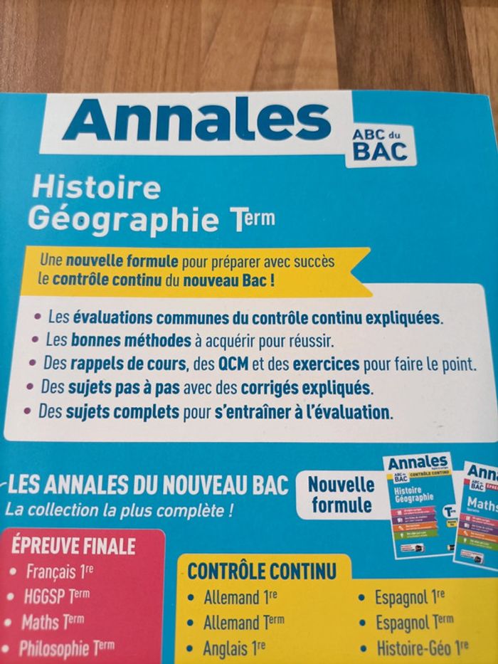 Livre neuf annale histoire géographie bac général - photo numéro 7