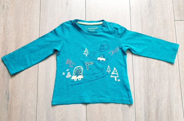 Maillot manche longue bleu. Garçon 24 mois. Marque In Extenso