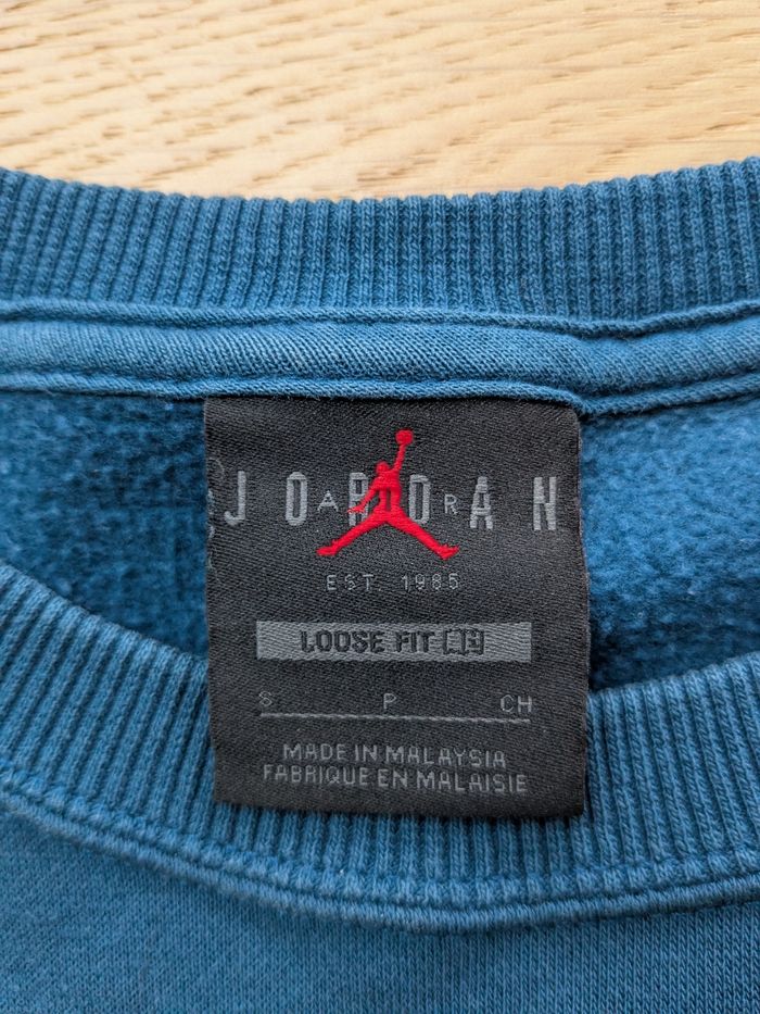 Jordan Brooklyn Fleece S – Sweat Nike Jumpman – Colorblock Bleu/Beige Rare - photo numéro 2