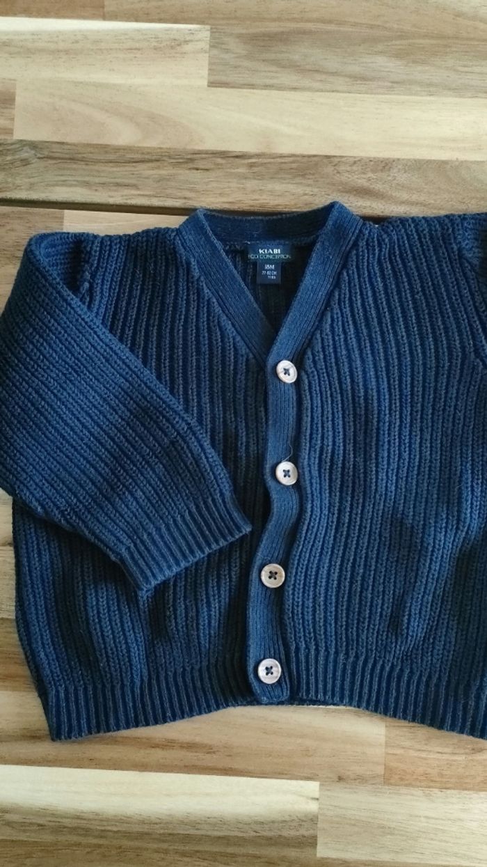 Gilet mailles bleu marine Kiabi