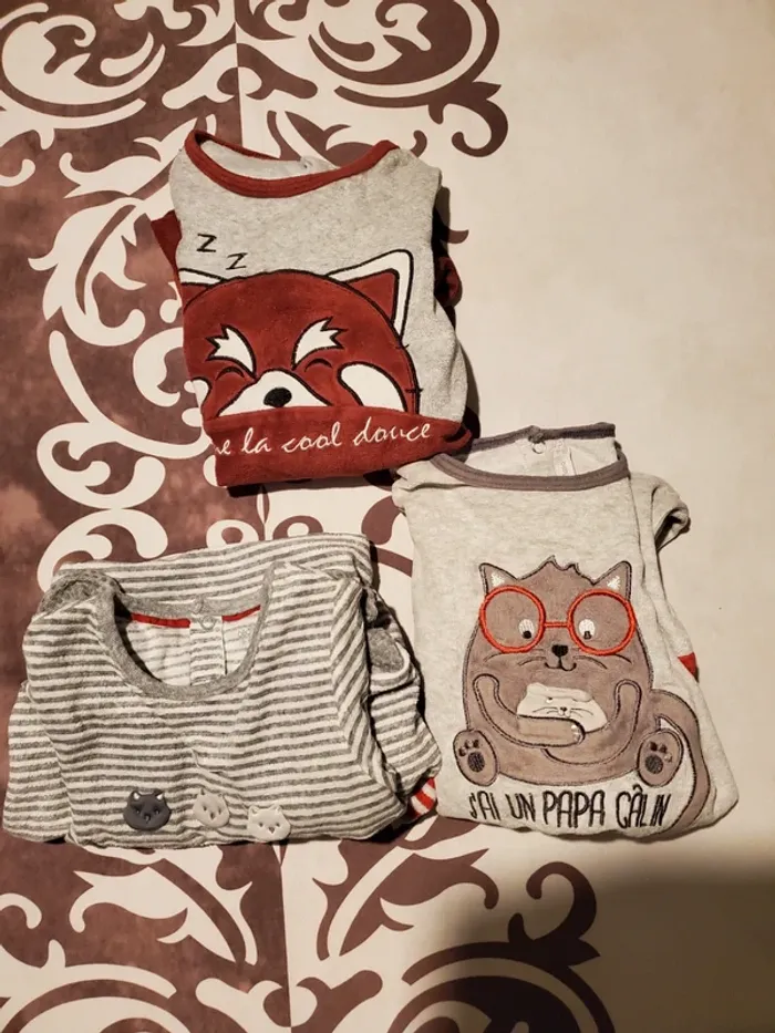 Lot de 3 pyjamas hiver