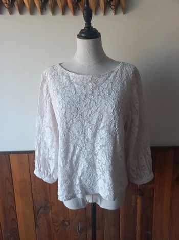 Haut dentelle doublé blanc