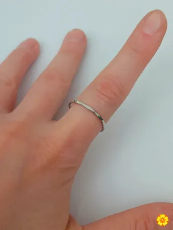 Bague argentée tendance en acier inoxydable