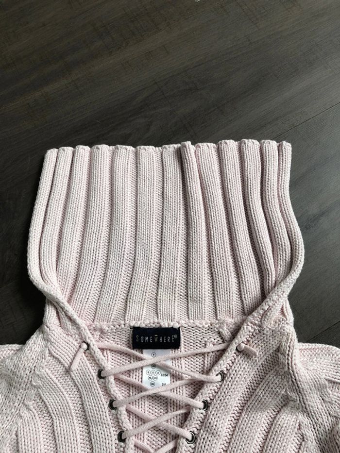 Pull rose clair printanier Somewhere taille 34/36 en coton - photo numéro 5