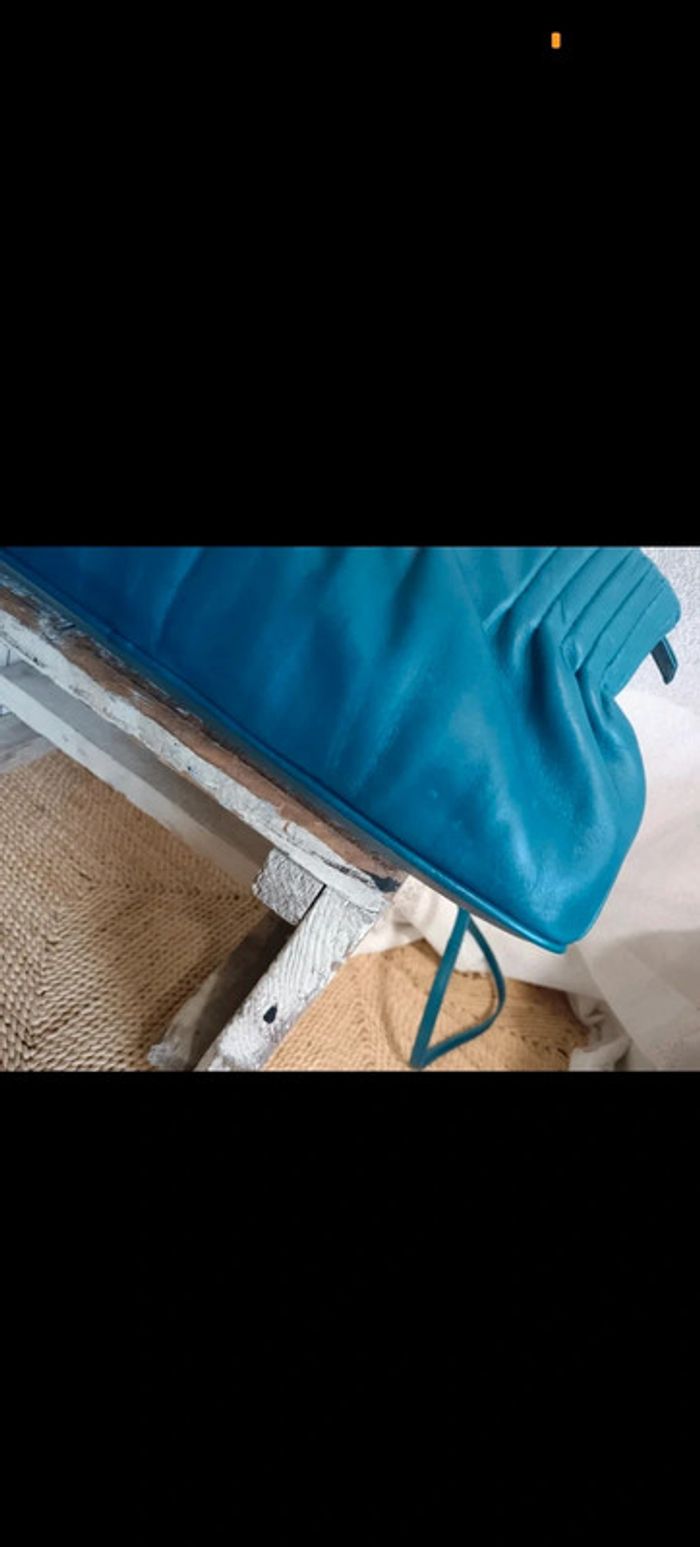 Le tanneur | Sac à main rare bleu canard - photo numéro 8
