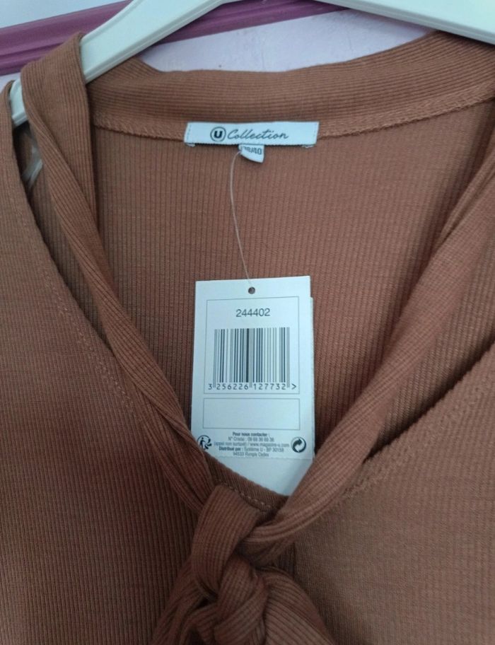 Haut marron manches longues T.38/40 neuf avec 🏷 - photo numéro 5