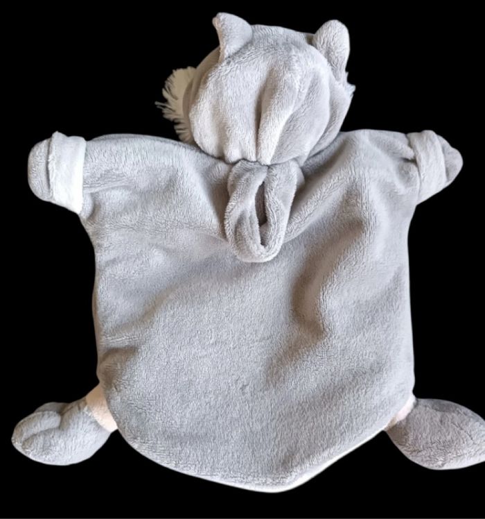 ❤️B720 Doudou marionnette mouton blanc déguisé loup gris LOULOU Doudou& Compagnie - photo numéro 3