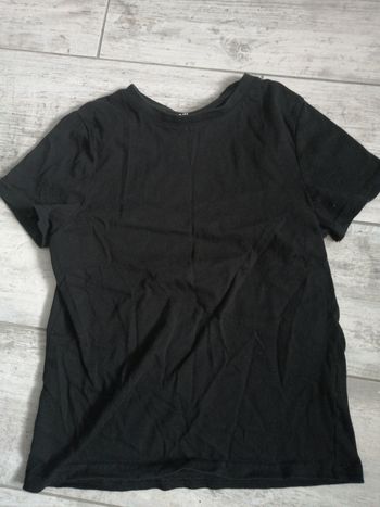 T shirt manche courte basique noir t 8 ans