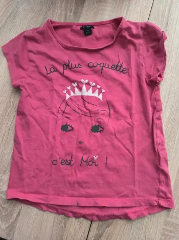 T-shirt fille rose