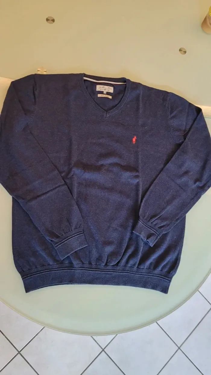 Pull fin manches longues col V 100% coton - photo numéro 2