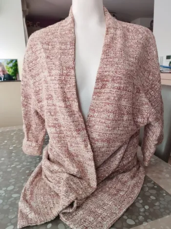 Veste camaïeu taille 46 rose et blanc