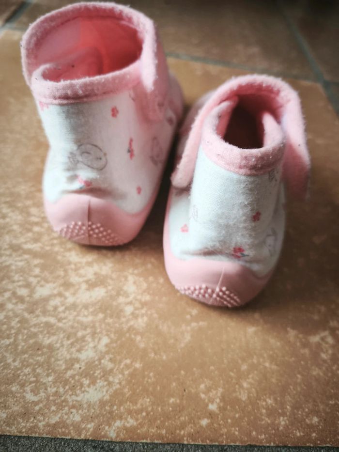 Chaussons rose oiseau fleur - photo numéro 5