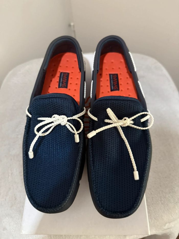 Swims - Mocassins, Bleu marine, blanche, Taille 40 - photo numéro 3