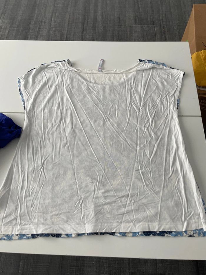 TEE shirt manche courte dans les ton bleu et blanc taille 38/40 marque blancheporte - photo numéro 4