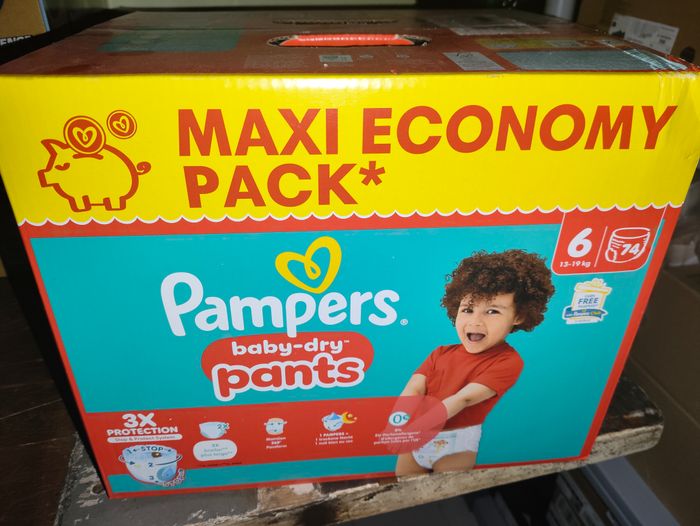 Pampers Baby-Dry Pants T6 – 74 couches culottes – Maxi Economy Pack
