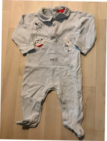 Pyjama coton tissaia 12 mois bleu clair très bon état