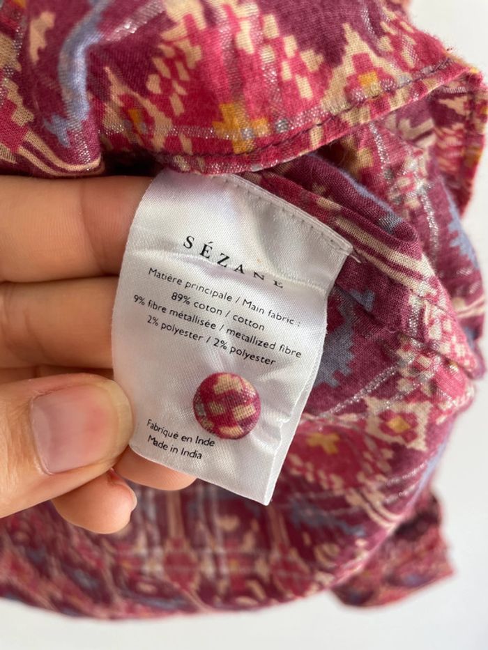 Blouse Sézane volantée à motif géométrique - photo numéro 6