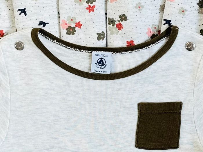 Robe bi-matière en molleton et coton fleuri Petit bateau T-5 ans - photo numéro 5