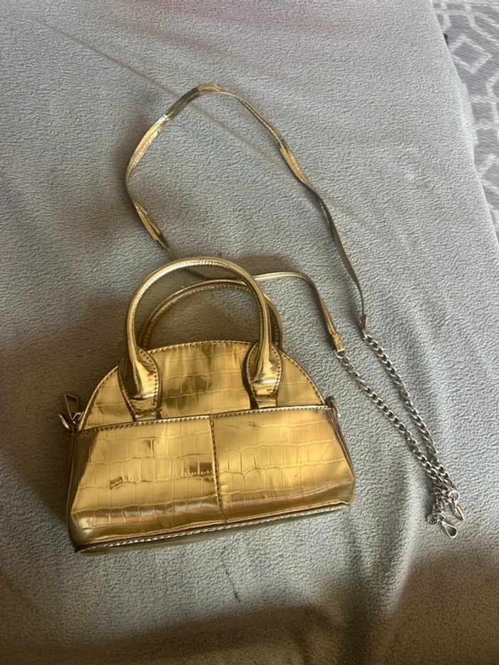 Petit sac à main doré Zara