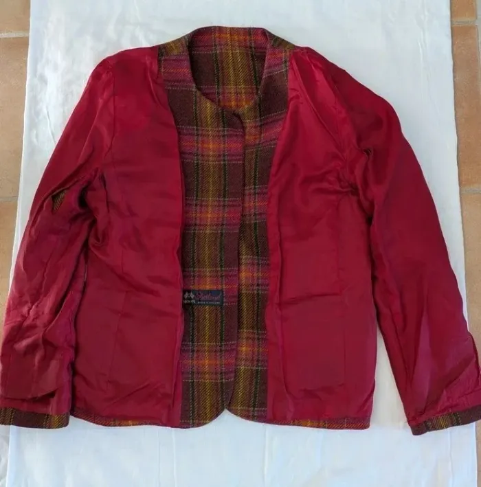 Veste à carreaux - Moon Shetland wool - Antonelle - taille 42/44 - photo numéro 4