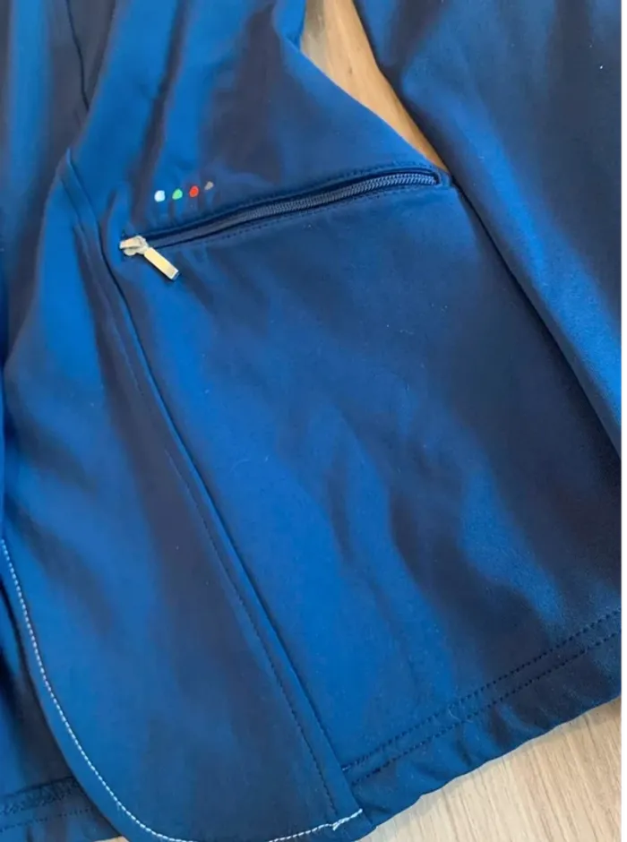 Veste  de  Concours d’Équitation  Equitheme  Soft  Bleu  Marine,  Taille  38 /  M,  Col  en Daim - photo numéro 4