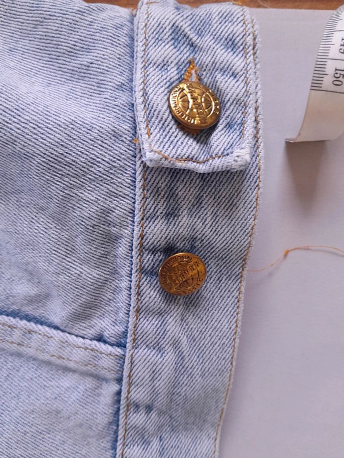 Veste en jean oversize vintage avec ruban sur poche Weipper - photo numéro 17