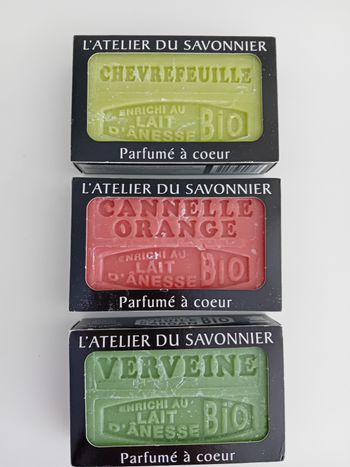 Lot de 3 savons au lait d'ânesse bio 