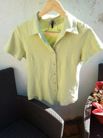 Chemise manches courtes vertes