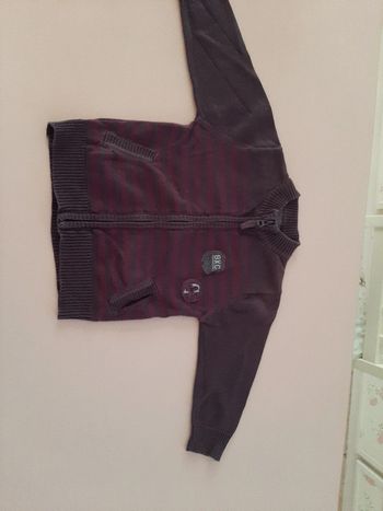 Gilet garçon  taille 2ans violet rayé Orchestra