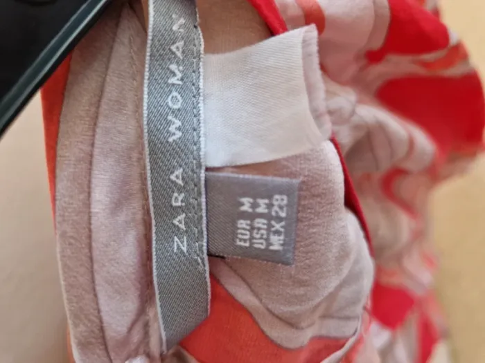 Blouse manches courtes rouge et beige - photo numéro 5