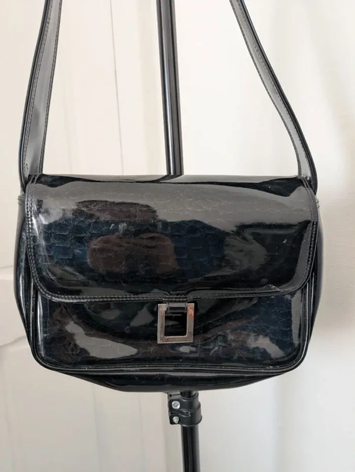 Sac à main porté épaule vinyle - photo numéro 2