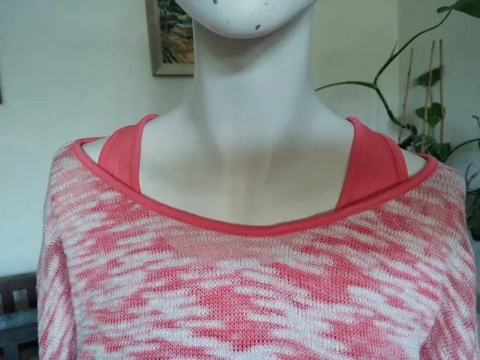 Pull léger fin crochet débardeur corail rose printemps été - photo numéro 2