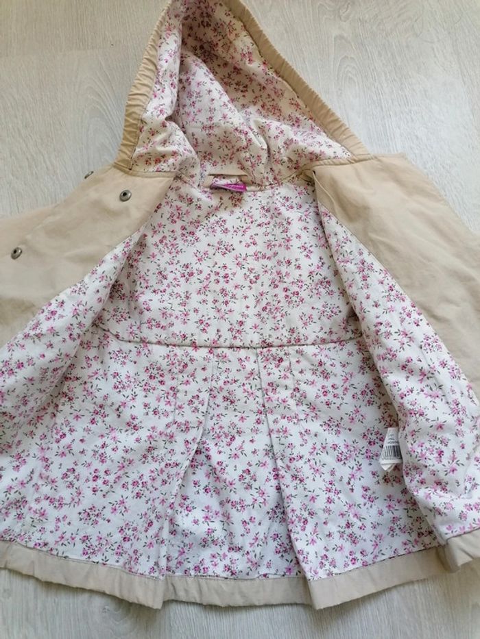 Parka veste printemps beige fleurs bébé fille Dpam - photo numéro 2
