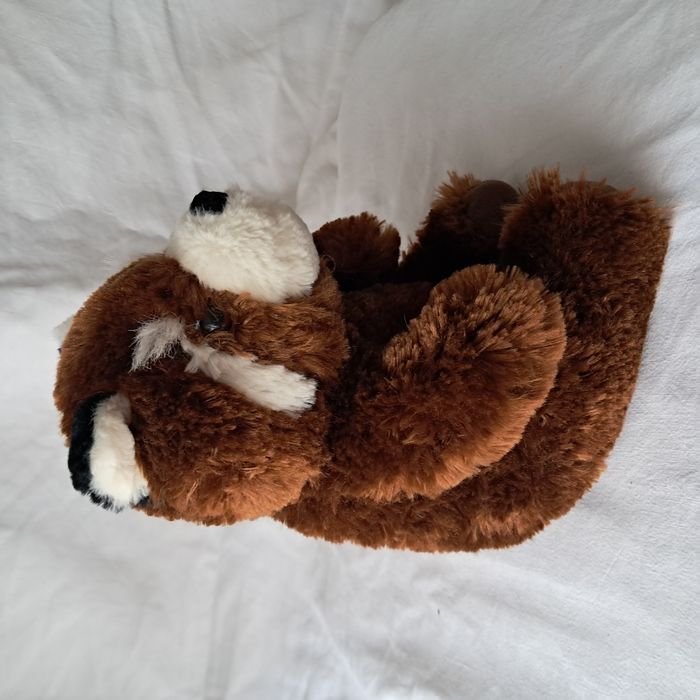 Peluche doudou raton laveur marron panda roux Hauteur 23 cm Marque Peeko Vintage - photo numéro 3
