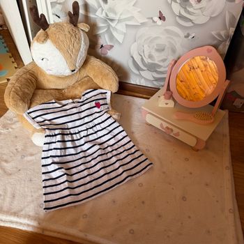 Petite tunique, robe courte rayée bleue et blanche - T18ppis - tape à l’œil 