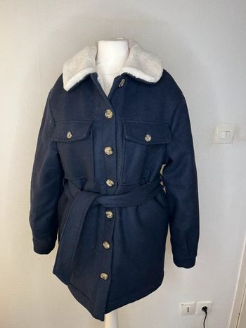 Manteau, veste bleu marine, intérieur fourré Camaïeu taille S Neuf, Valeur 99 euros voir étiquette