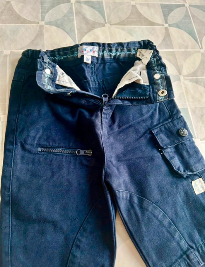 Pantalon garçon bleu marine - Babibou - 6 mois - en très bon état - photo numéro 3