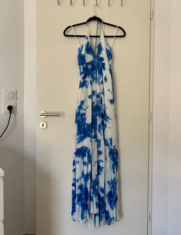 Robe dos nus blanche et bleu Goa taille L